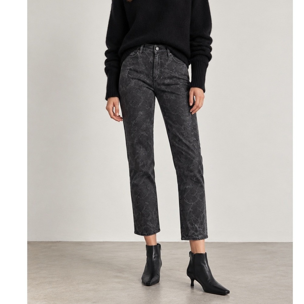 Rag & Bone Nina Cigarette Jeans Women's 25 Black Snake Foil Statement Denim